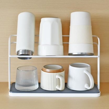 Bottle & Cup Drying Rack with Drain Tray (Stainless Steel Silver)