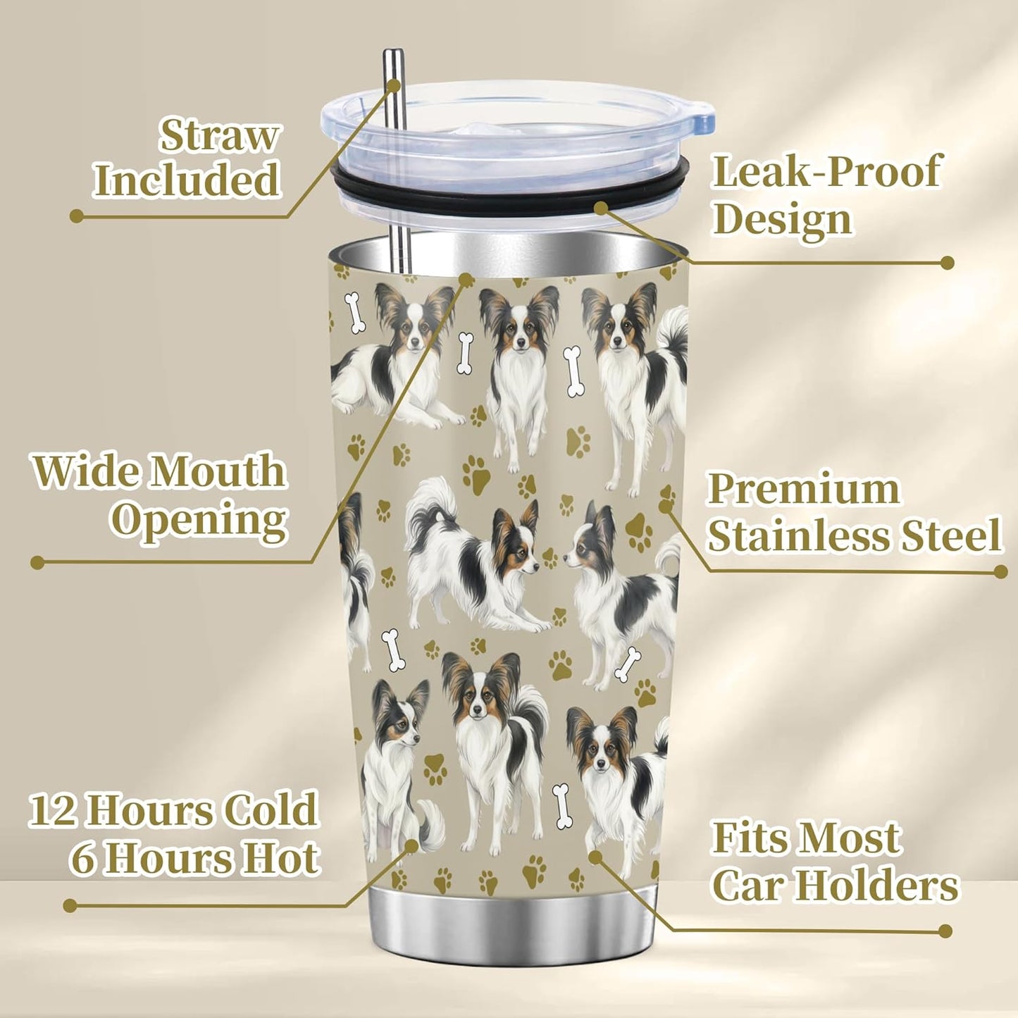 Beagle Gifts for Women Men, 40oz Stainless Steel Insulated Tumbler Travel Cup Mug, Funny and Unique Beagle Gifts for Dog Lover - Colors B