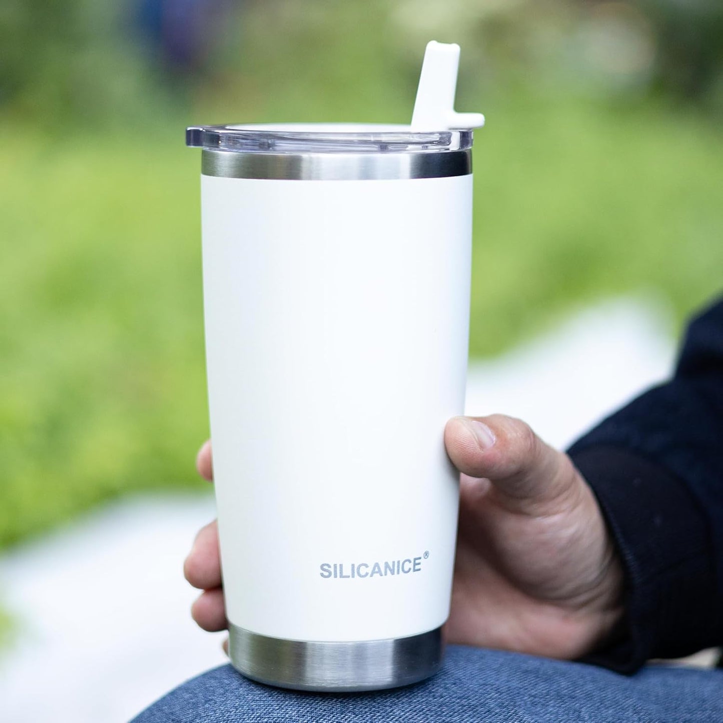 20oz Hygienic Insulated Tumbler — 100% Leakproof Lid with Removable Spout & Straw, Reinforced Vacuum-Protection Base, Cup Holder Friendly, for Iced Coffee, Smoothie/Water on the Go - Pink Sand