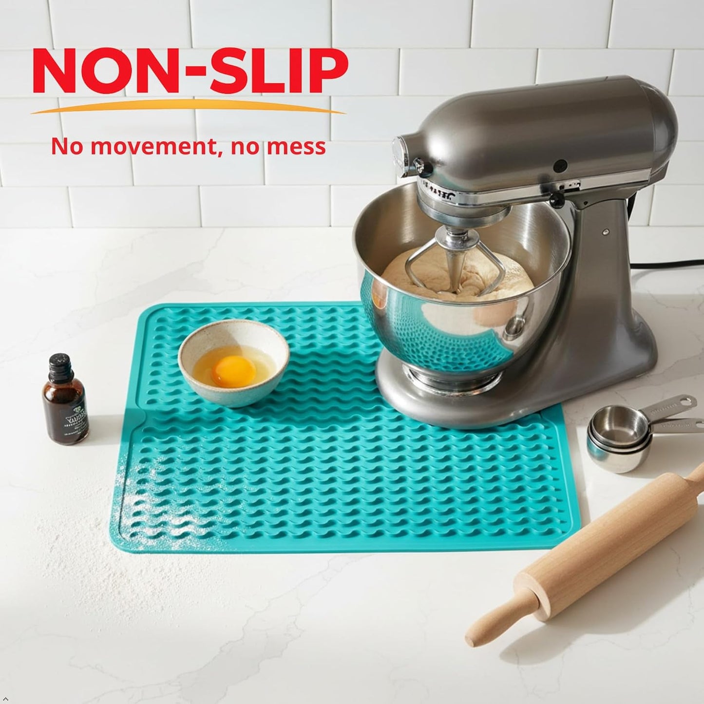 Silicone Drying Mat 16 × 12 – Gray Non-Slip Sink Mat for Kitchen Counter, Heat-Resistant Food-Grade Dish Pad, Easy-Clean Multipurpose Drawer Liner (Gray, 16'' x 12'')
