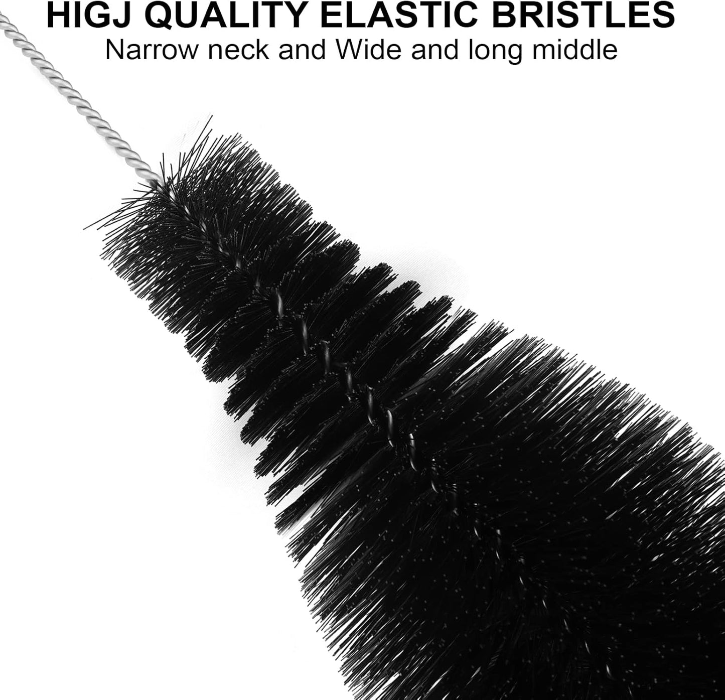 Long Bottle Brush, 17 in Bendable Cleaner Brushes for Cleaning Neck Beer Bottles, Wine, Baby Bottles, Water Bottles, Tumblers, Flask, Bird Feeder, Vase, Pipes and Brewing Supplies Black/1Pack