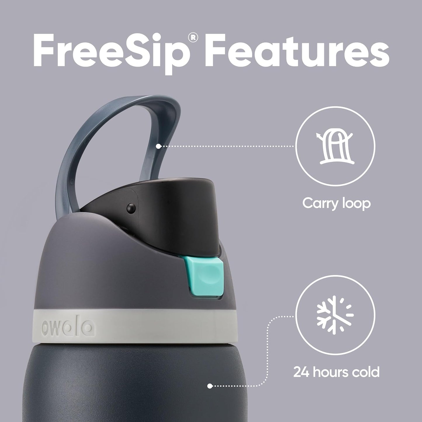 Owala FreeSip Insulated Stainless Steel Water Bottle with Straw, BPA-Free Sports Water Bottle, Great for Travel, 32 Oz, Denim