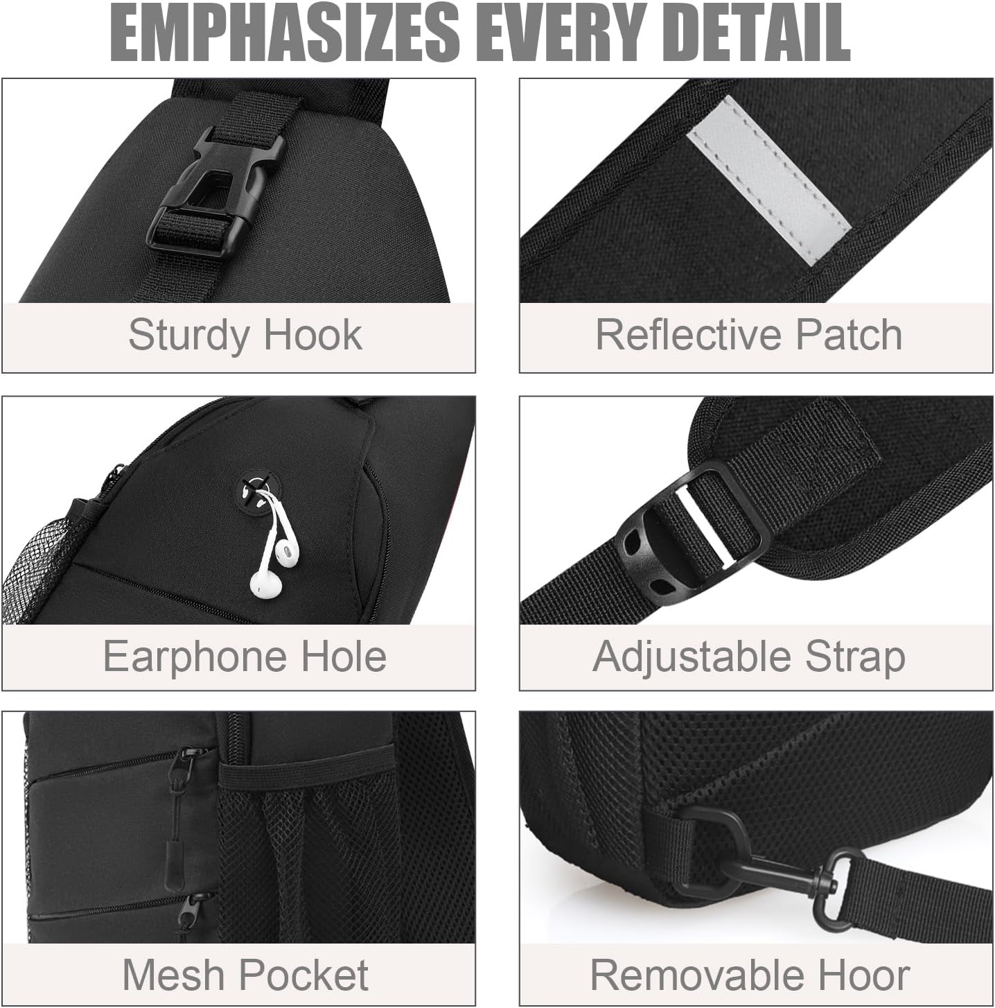 Pritent Crossbody Bags for Women Men Trendy Sling Bag Backpack Casual Chest Bag with Convertible Shoulder Strap