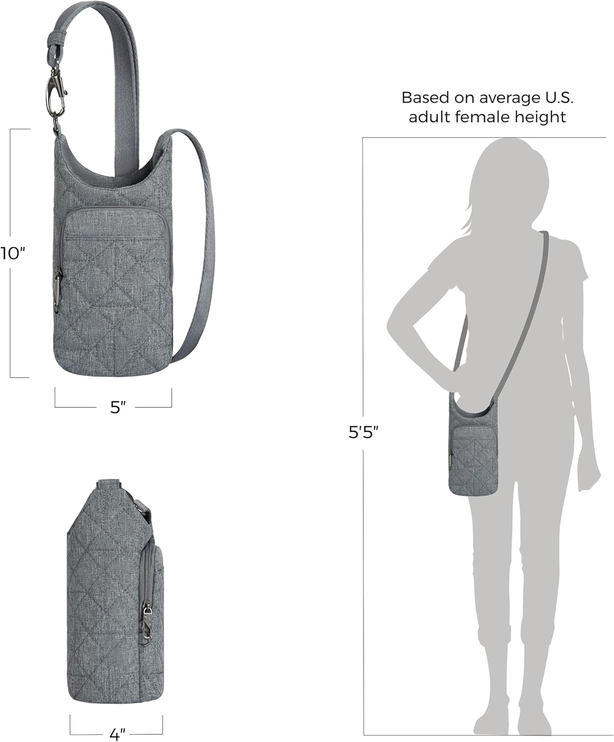 Travelon Anti-Theft Boho Insulated Water Bottle Tote