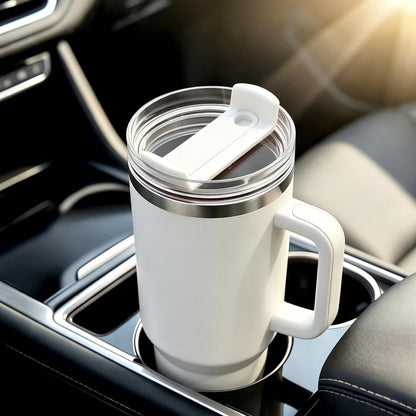 40 OZ Tumbler Lid Replacement Compatible for Stanley Quencher H2.0, 1 Pack BPA Free Clear Lid Replacement for Stanley Cup Accessories(Clear-White)