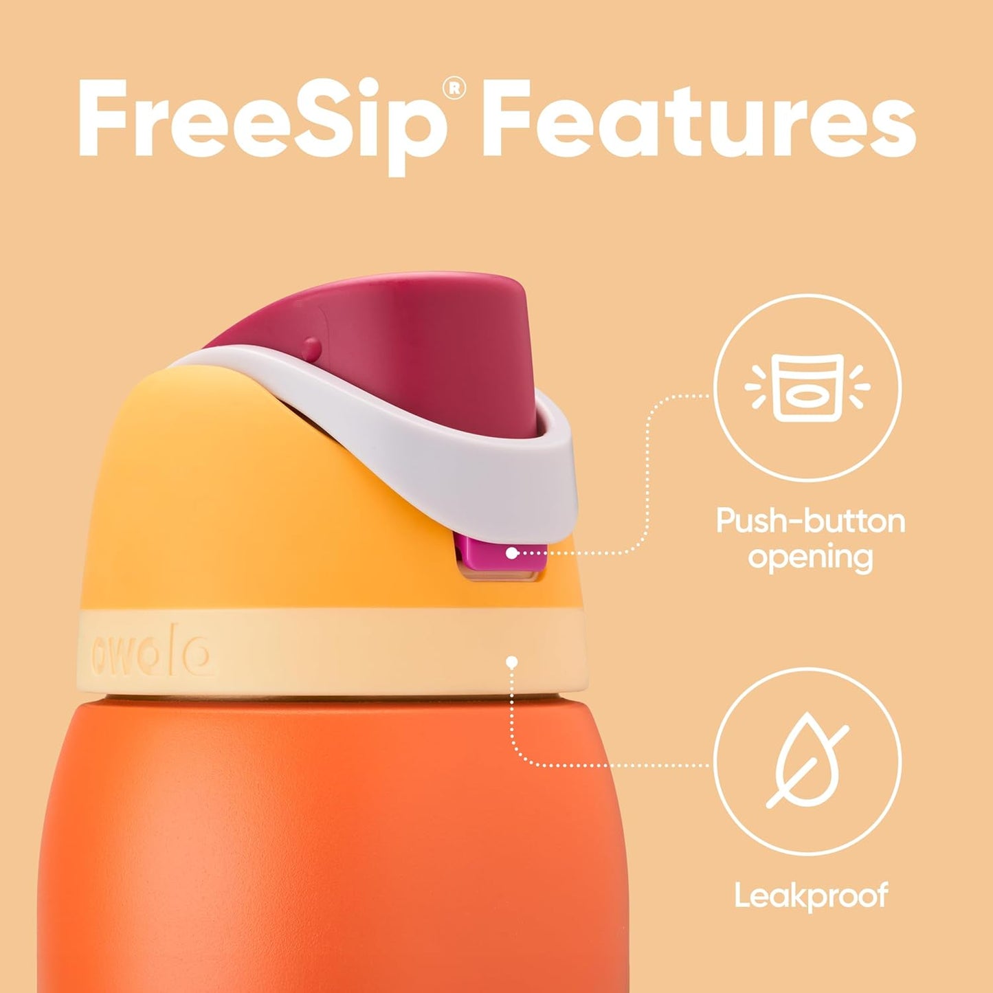 Owala FreeSip Insulated Stainless Steel Water Bottle with Straw, BPA-Free Sports Water Bottle, Great for Travel, 32 Oz, Denim