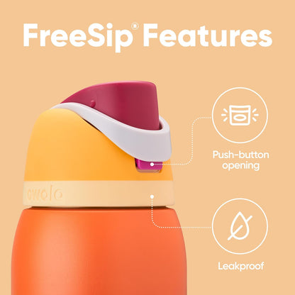 Owala FreeSip Insulated Stainless Steel Water Bottle with Straw, BPA-Free Sports Water Bottle, Great for Travel, 32 Oz, Denim