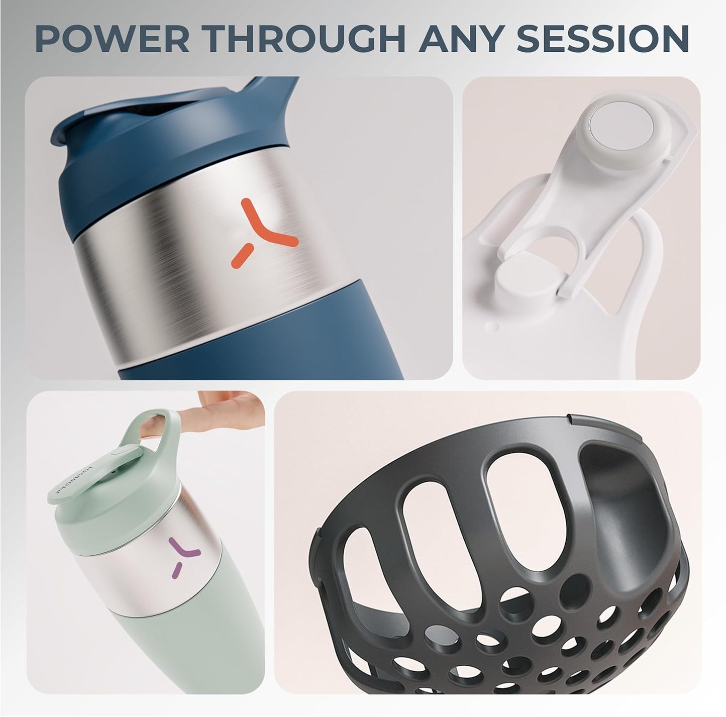 32oz Stainless Steel Protein Shaker Bottle – Leak-Proof Metal Shaker Cup with Snap-Fit Agitator for Smooth, Clump-Free Shakes – BPA-Free, Odor Resistant, Easy to Clean