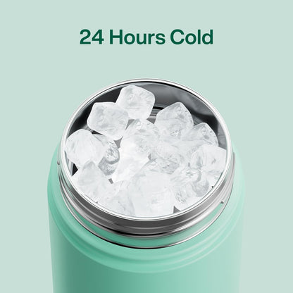 ENCOOL Insulated Water Bottle with Straw Stainless Steel Water Bottle, Leak-Proof, BPA-Free, Double Wall Vacuum Keeps Cold for 24 Hours for Sports, Travel, School (26 oz, Cotton Candy) - Colors A