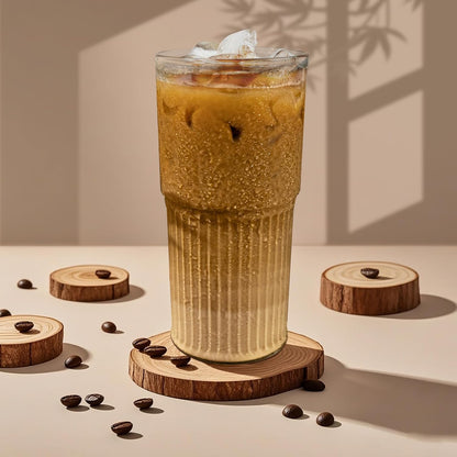 Luiaiog 20 oz Glass Cups with Lids and Straws – Single Reusable Tumbler, Thickened Shatter-Resistant Glass, Ideal for Iced Coffee, Smoothies, Cocktails, Juices – Elegant & Durable Drinkware