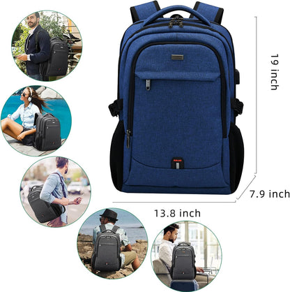 DUSLANG 17 Inch Laptop Backpack for Travel Water Resistant College Backpack for Men/Women Laptop Bag with USB Charging Port,Black - Colors B