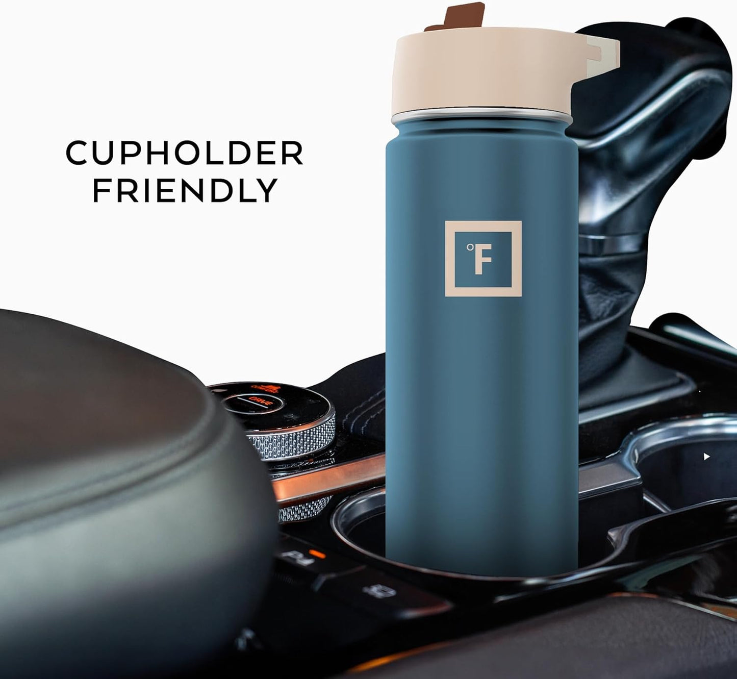 IRON °FLASK Camping & Hiking Hydration Flask with Straw, Wide Mouth Insulated Stainless Steel Sports Water Bottle - 22 oz Aurora