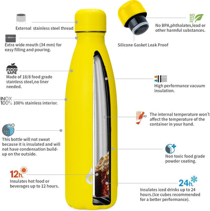 BJPKPK Insulated Water Bottle 12oz Small Stainless Steel Water Bottles Reusable Metal Thermal Keep Cold and Hot,Dreamy Purple - Colors A