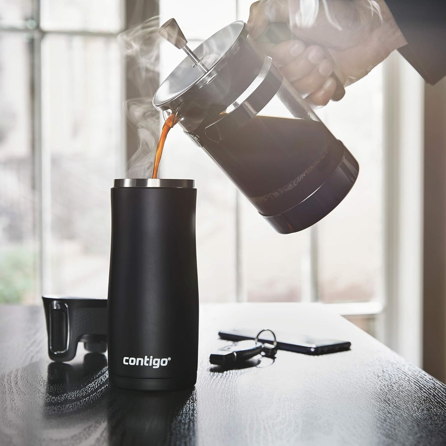 Contigo AUTOSEAL West Loop Vacuum-Insulated Stainless Steel Travel Mug with Easy-Clean Lid 12 oz Blueberry