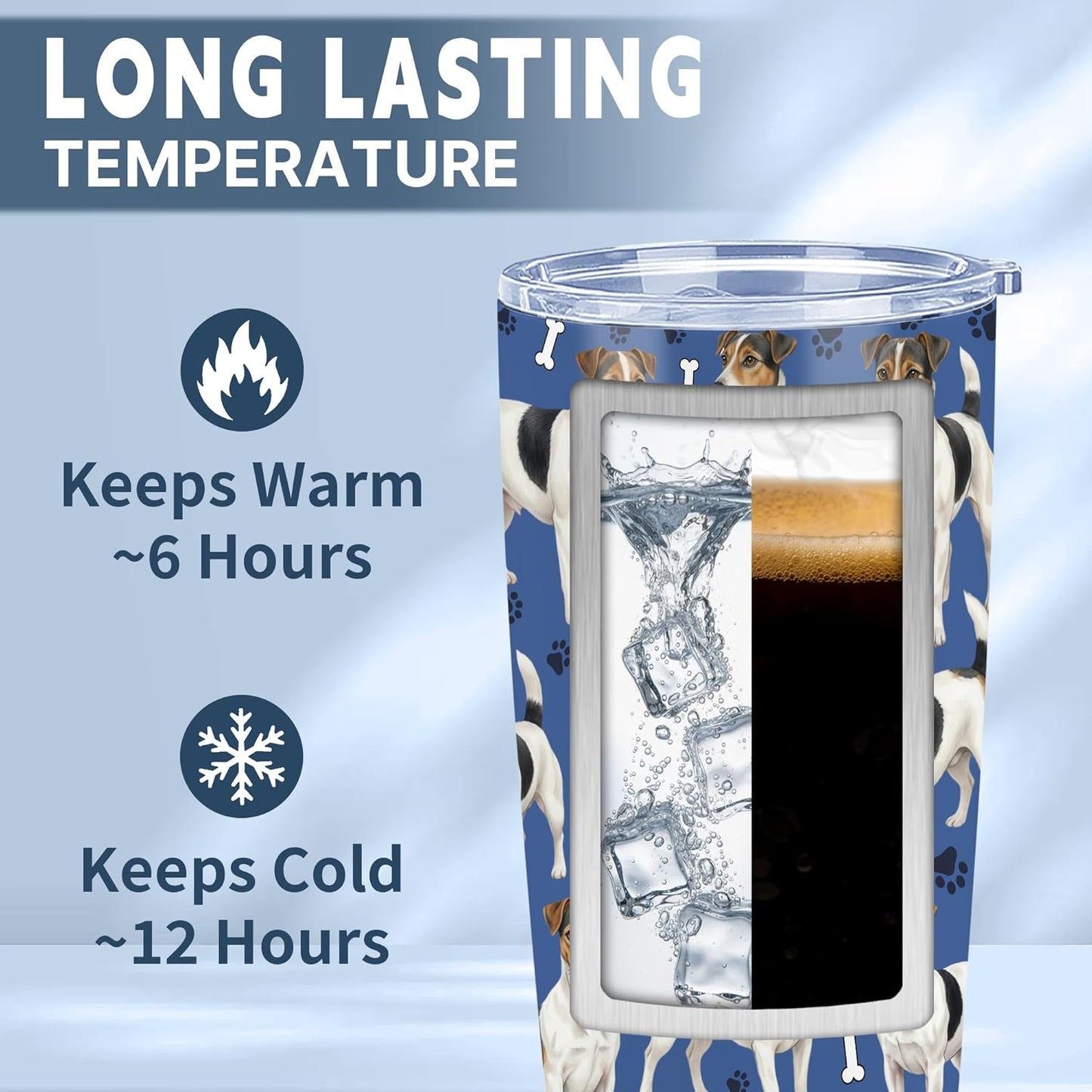 Beagle Gifts for Women Men, 40oz Stainless Steel Insulated Tumbler Travel Cup Mug, Funny and Unique Beagle Gifts for Dog Lover - Colors B