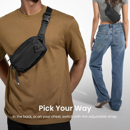 tomtoc 3.5L Sling Bag with RFID Blocking, Crossbody Bag Chest Shoulder Pack for Men and Women, Water-resistant Lightweight Casual Waist Fanny Pack for Travel/Daily Use