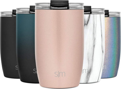 Simple Modern Voyager Tumbler with Flip Lid | Travel Coffee Mug | Insulated Stainless Steel Cold Brew Iced or Hot Coffee Cup | Gifts for Women Men Her Him | 16oz, Almond Birch
