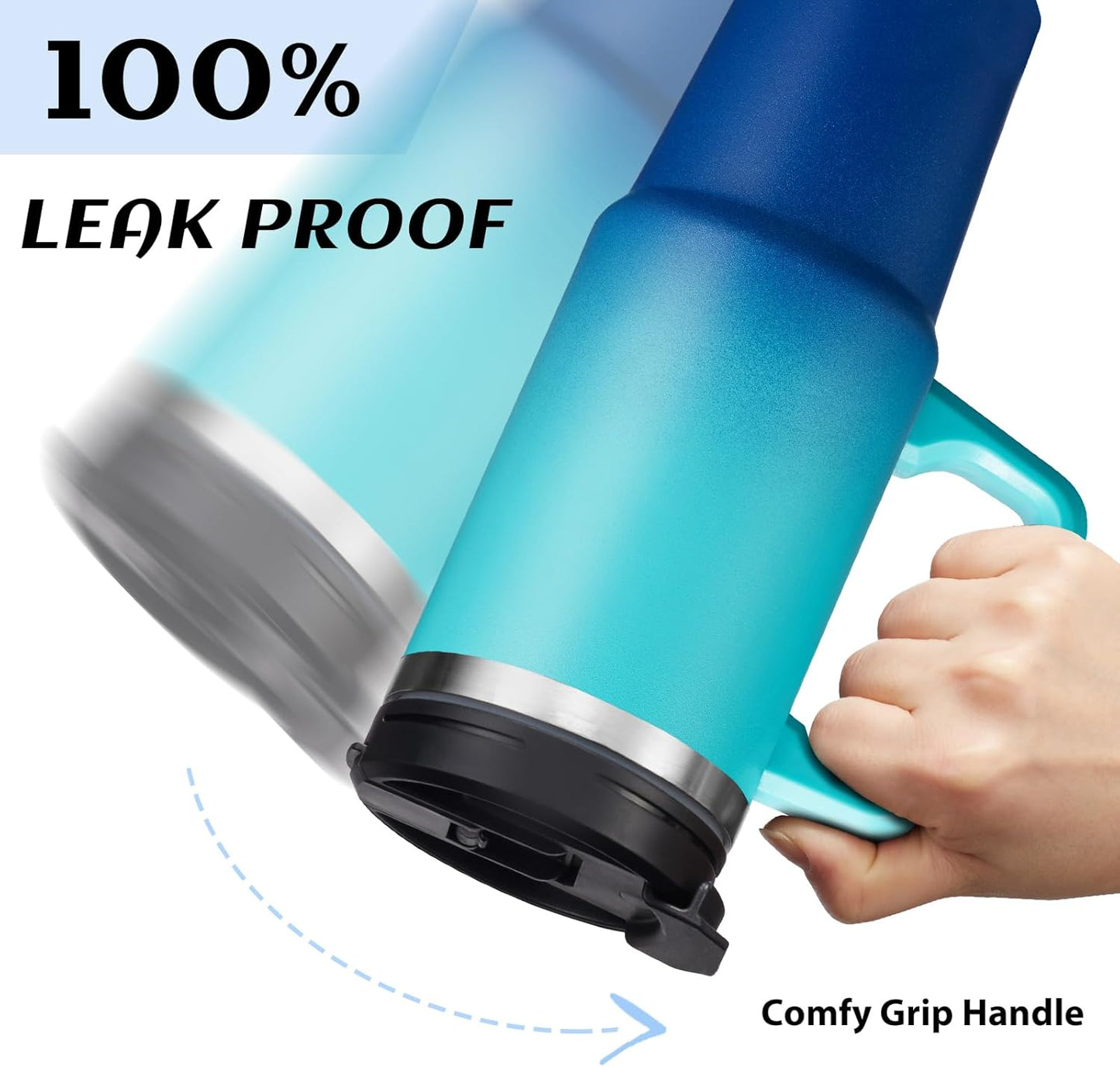 30 oz Tumbler with Handle and Straw - Keep Cold 36H & Hot 12H, Metal Coffee Cup with Lid (Straw & Flip Lid), 30oz Insulated Stainless Steel Thermal Mug, Leak-proof Travel Water Bottle