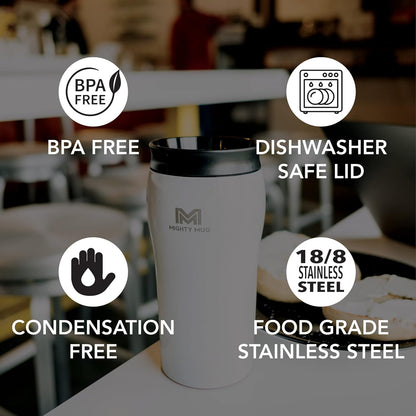 Mighty Mug | The Untippable Mug | Grips When Hit, Lifts for Sips | Insulated Stainless Steel Tumbler | Cupholder Friendly | Gifts for Women Men All | Leakproof | 6 Hour Hot / 24 Cold | 16oz | Teal