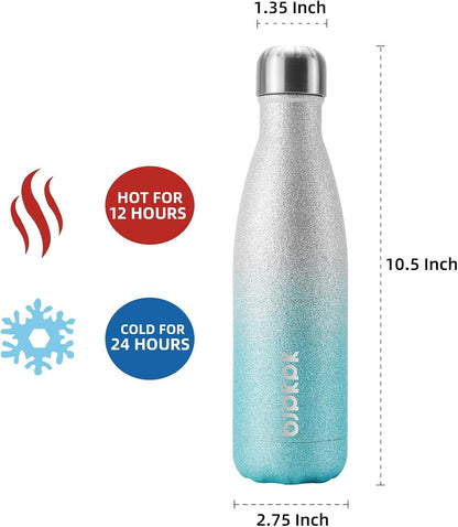 BJPKPK Insulated Water Bottle 12oz Small Stainless Steel Water Bottles Reusable Metal Thermal Keep Cold and Hot,Dreamy Purple - Colors A