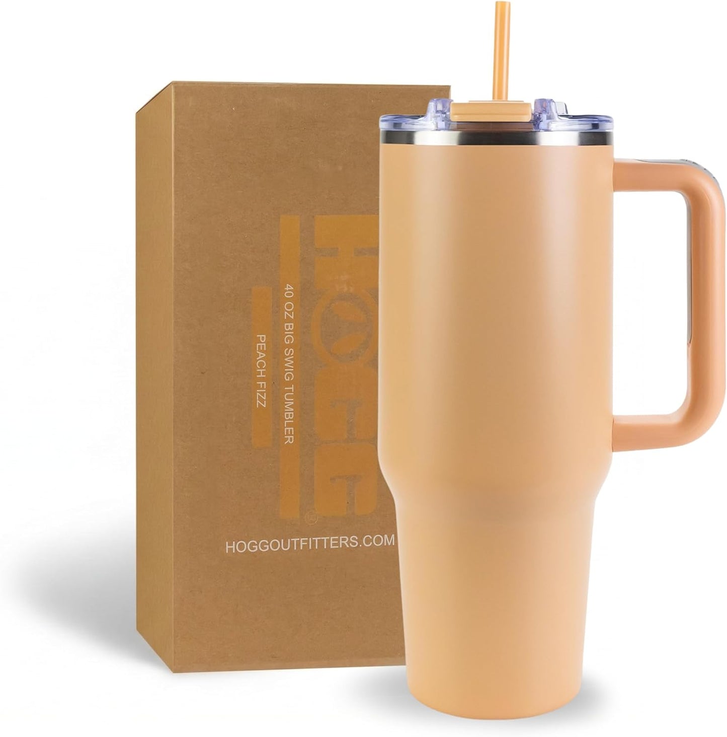 Hogg Big Swig 40 oz Tumbler with Handle and Straw - Red, 40oz Insulated Stainless Steel, Water Tumbler with Straw, Water Cup with Handle, Versatile Leak Proof Lid