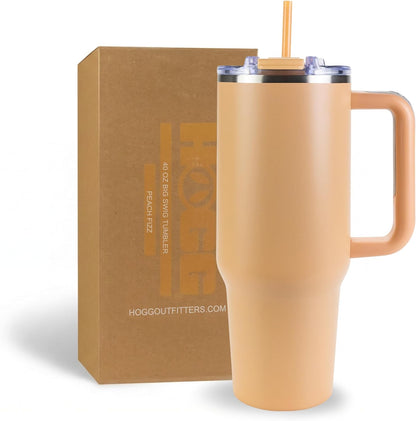 Hogg Big Swig 40 oz Tumbler with Handle and Straw - Red, 40oz Insulated Stainless Steel, Water Tumbler with Straw, Water Cup with Handle, Versatile Leak Proof Lid