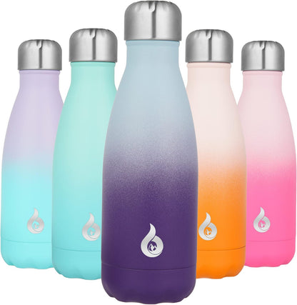 BJPKPK Insulated Water Bottle 12oz Small Stainless Steel Water Bottles Reusable Metal Thermal Keep Cold and Hot,Dreamy Purple - Colors A