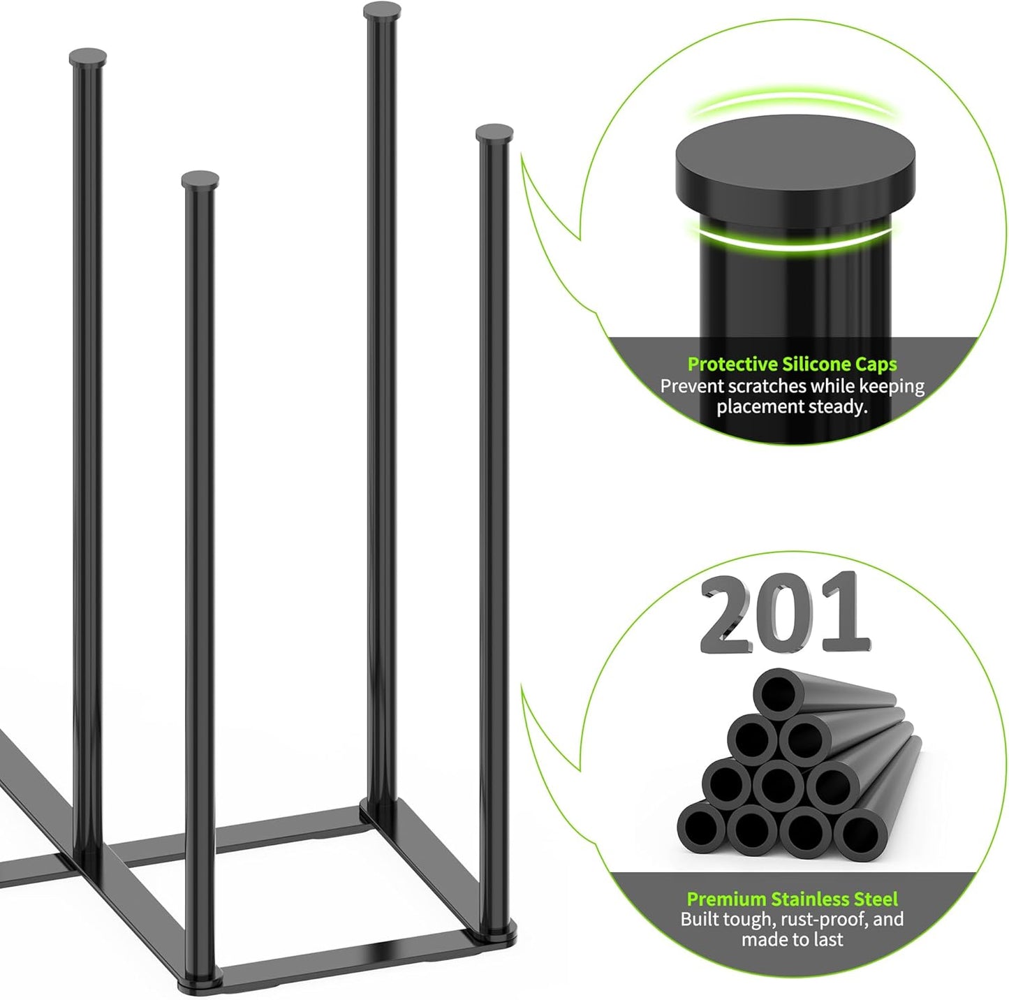 Collapsible Bottle Drying Rack, Foldable Baby Bottle Drying Rack, Portable Drainer Stand Holder for Water Bottles, Cup, Reusable Silicone Bag, Cutting Board (Black)
