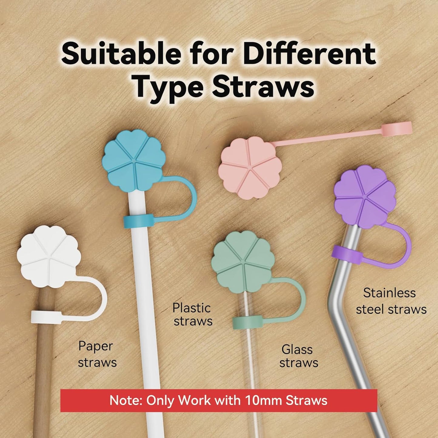 Silicone Straw Holder Self-Adhesive Straw Dispenser with 6 Slots Reusable Drinking Straw Storage Organizer Kitchen Accessories Container for Cabinet Fridge Cupboard Door (Blue)