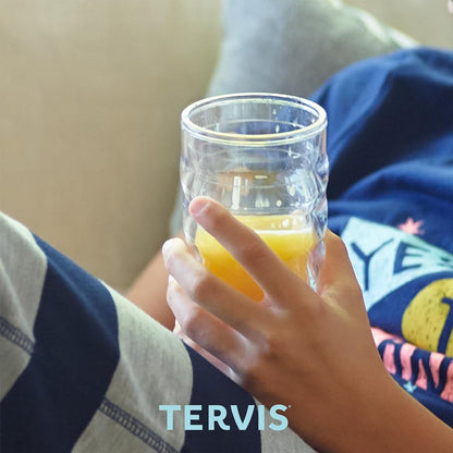 Tervis Clear & Colorful Tabletop Made in USA Double Walled Insulated Tumbler Travel Cup Keeps Drinks Cold & Hot, 16oz Mug, Clear
