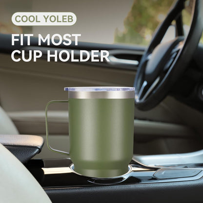 30 oz Tumbler with Handle and Lid, Stainless Steel Tumblers Double Wall Vacuum Insulated Travel Mug Leak Proof Cup Keep Drinks Cold and Hot Black, 1 Pack