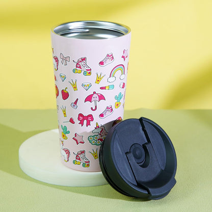 BJPKPK 22oz Insulated Tumbler With lid And Straw Stainless Steel Tumblers Travel Coffee Mug Reusable Thermal Cup,Sky