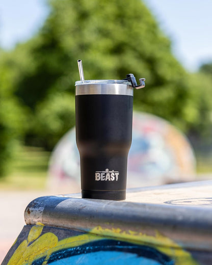Beast 10 oz Tumbler Stainless Steel Vacuum Insulated Coffee Ice Cup Double Wall Travel Flask (Arctic White)