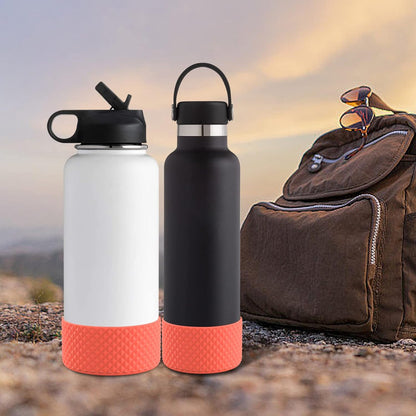WUQID Water Bottle Boot, Diamond Silicone Boot Compatible with Stanleyy Tumbler 20-40oz & Hydroo Flask Bottle 12oz-24oz, Reduces Dents Sleeve Cover for More Bottles/Tumblers Bottom of 2.83-2.95in