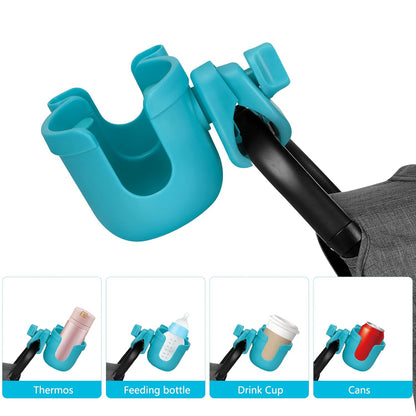 Suranew Universal Stroller Cup Holder, Adjustable Drink Holder with Phone Holder for Baby Stroller, Wheelchair, Walker, Bike, Scooter, Gifts for Family Member.