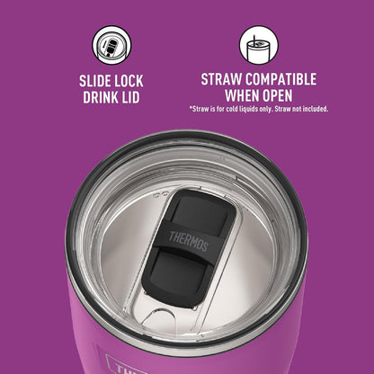 THERMOS ICON SERIES, Stainless Steel Tumbler with Slide Lock, 18 Ounce, Mystic Navy