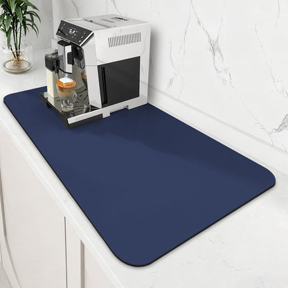 WISELIFE Coffee Mat Super Absorbent Dish Drying Mat Coffee Bar Accessories Match with Machine Large Drying Mats for Kitchen Counter 12" W x 19" L, Black