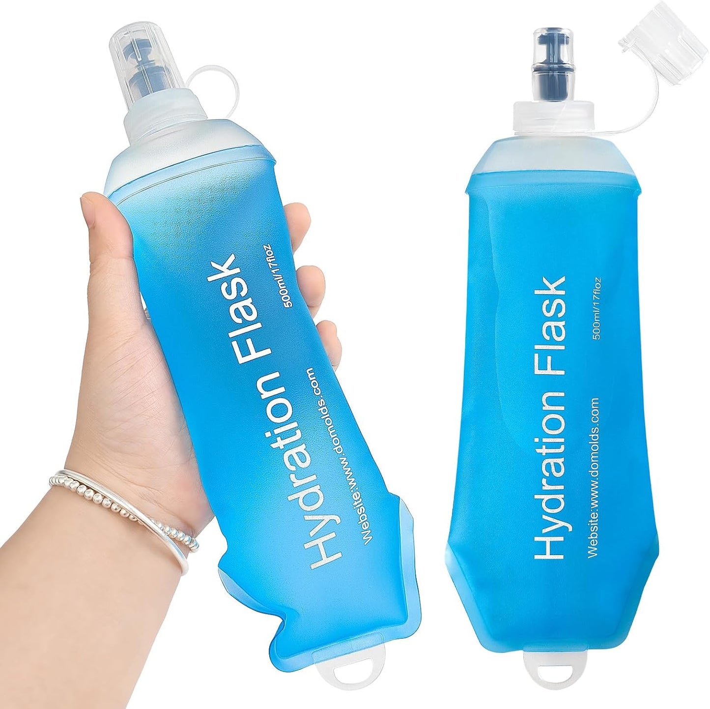 GYGYL Soft Flask, TPU Collapsible Soft Water Bottle for Hydration Pack, Running Vest, Leak-Proof Folding Water Bottle for Hiking Cycling Climbing Jogging-250ml Grey