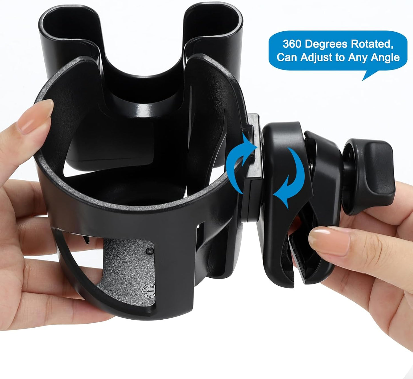 Accmor Stroller Cup Holder, Universal Cup Holder for Walker Wheelchair Bike, 360° Rotatable Stroller Cup Holder Attachment Accessories for Walker, Wheelchair, Scooter