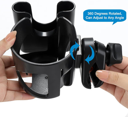 Accmor Stroller Cup Holder, Universal Cup Holder for Walker Wheelchair Bike, 360° Rotatable Stroller Cup Holder Attachment Accessories for Walker, Wheelchair, Scooter