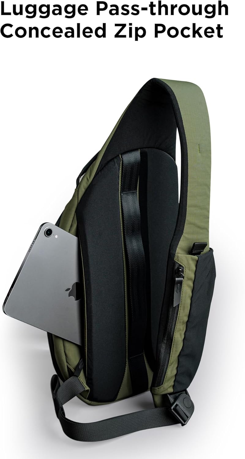 ALPAKA Metro Crossbody Left Shoulder 7.5L - Crossbody Bag Men,Sling Backpack - Fits 11" Tablet - Single Shoulder with YKK Zipper - Expandable Water Bottle Pocket - Phone Sleeve- Black Axoflux 210D
