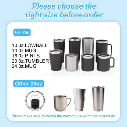 20 oz Tumbler Lids for Yeti, 3 Pack 20oz Magnetic Tumbler Lids, Spill Proof Replacement Slider Cup Lid for YETI 20oz Tumbler, 10oz & 24oz Mug and 10oz Lowball, BPA Free