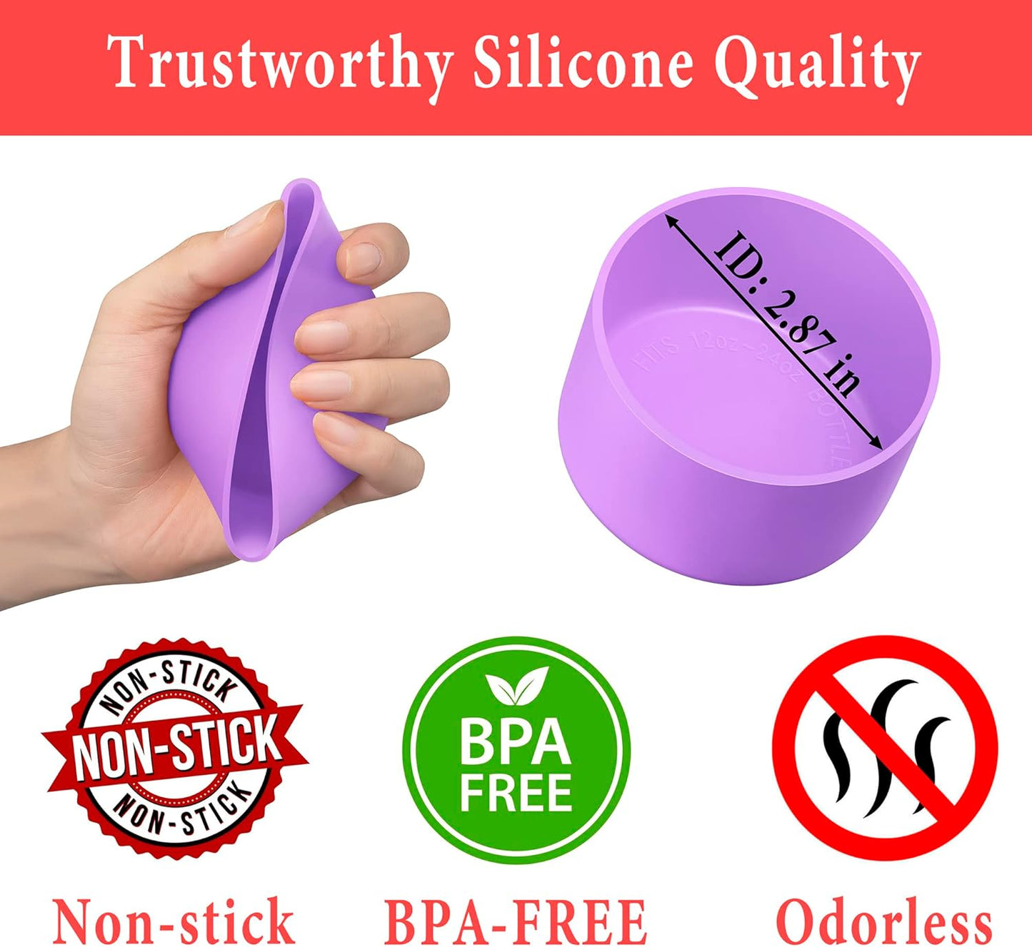 KTKUDY 2Pcs Silicone Boot for Stanley Quencher Tumbler 30 oz 40 oz & IceFlow 20 oz 30 oz & Fit Owala Freesip Water Bottle & Fit Hydro Flask & More - Cup Bottom Accessories Fit Stanley Cup