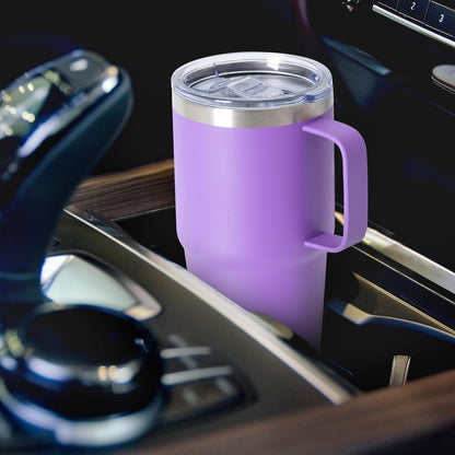 HASLE OUTFITTERS 20oz Tumbler with Handle & Lid, Insulated Stainless Steel Travel Mug, Leakproof Cup for Coffee, BPA-Free Double-Wall Vacuum Tumblers for Hot/Cold Drinks, Commuter, Gym, Office, Blue