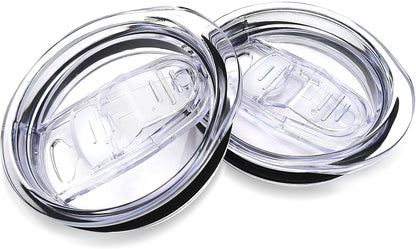 20oz Skinny Tumbler Replacement Lids 2 Pack,Spill Proof Splash Resistant Silicone Sliding Covers,Straw Friendly, BPA Free
