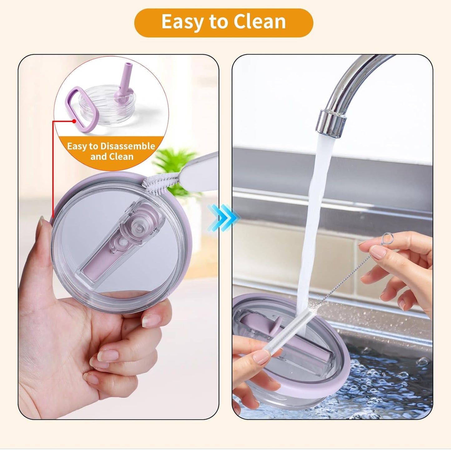 2 Pack 30 oz Flip Straw Leak Proof Lid for Stanley Quencher H2.0, Spill Proof Tumbler Lid Replacement, BPA Free Reusable No Spill Straw Lid for Stanley Accessories