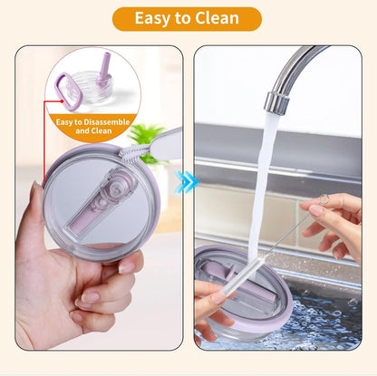 2 Pack 30 oz Flip Straw Leak Proof Lid for Stanley Quencher H2.0, Spill Proof Tumbler Lid Replacement, BPA Free Reusable No Spill Straw Lid for Stanley Accessories