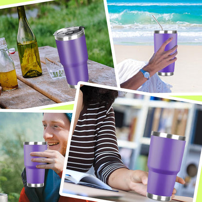 20oz Tumbler with Lid and Straw Double Wall Powder Coated Vacuum Insulated Coffee Tumbler Stainless Steel Insulated Travel Coffee Mug Spill-Proof Thermal Cup for Hot and Cold Beverage,Black
