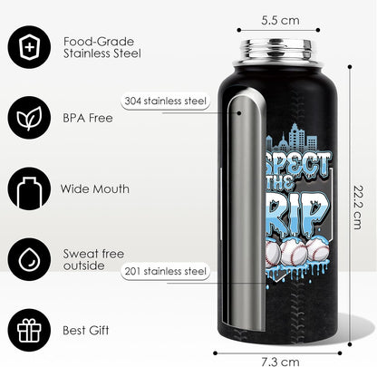 Pickleball Water Bottle 32oz | Insulated Stainless Steel Travel Tumbler with Lid Leak-Proof Keep Hot or Cold, BPA-Free |Dink Responsibly Gifts for Pickleball Lovers
