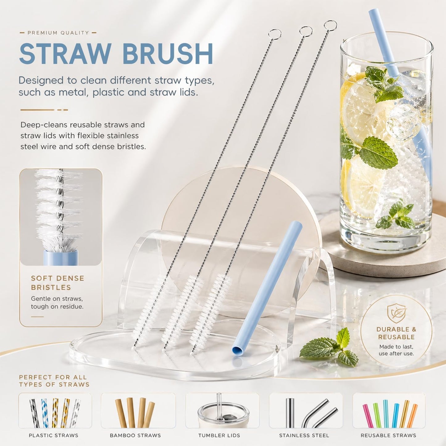 3 in 1 Cup Lid Gap Cleaning Brush Set, Multifunctional Bottle Cleaning Brush, Cup Lid Gap Cleaner, Home Kitchen Crevice Brush Tools(Multicolor)